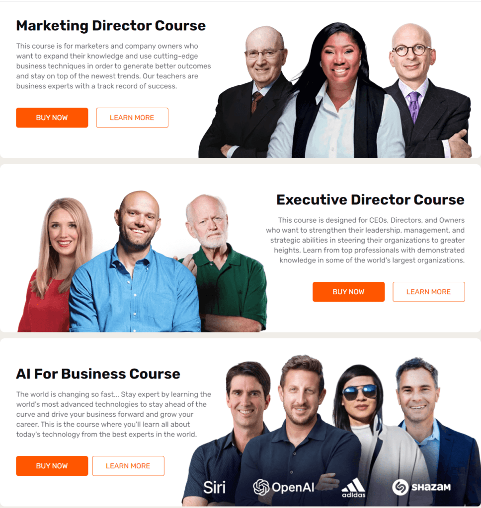 NEXT MBA Review: The Ultimate Catalyst for My Career Change at 43 2 Next MBA Course description and images with the presenters